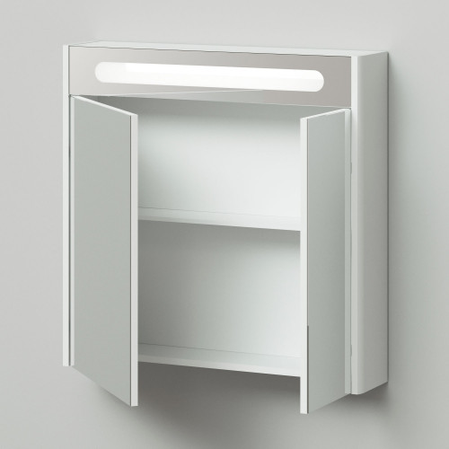 Зеркальный шкаф Итана Roberto 80 (800х170х790) с подсветкой, белый глянец (284695)