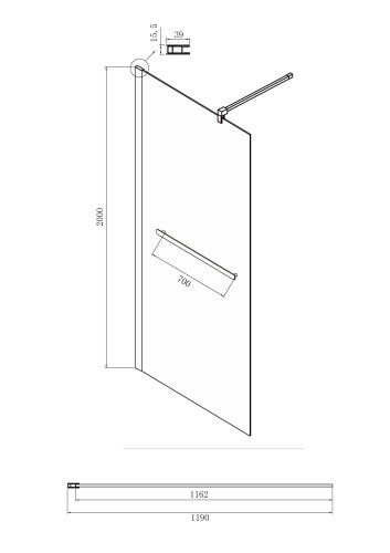 Душевая перегородка Ambassador Walk-in 15031133 (1200x2000)