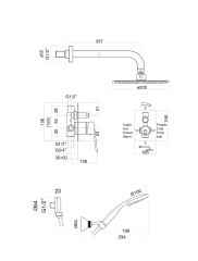 Душевая система Fiore KEVON BLACK MATT 81NN7557, черный