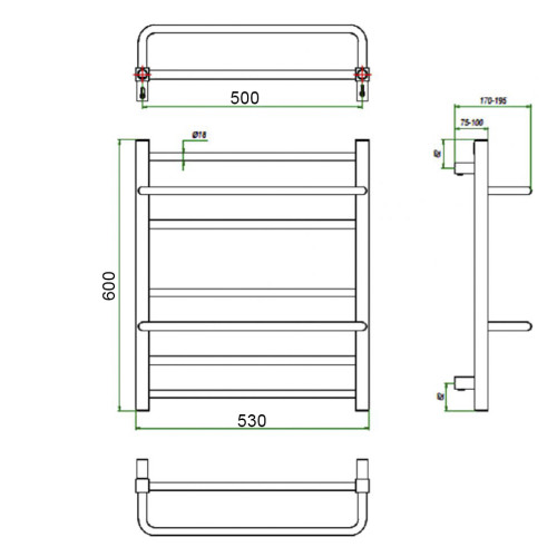 Полотенцесушитель ГРОТА VISTA 53/60