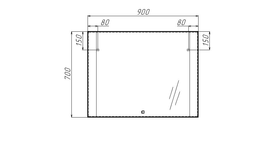 Зеркало Next 90 alum с подсветкой Sansa