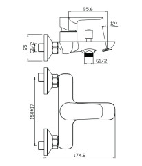 Смеситель для ванны Olive's Barros 22201BR