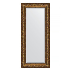 Зеркало настенное с фацетом EVOFORM в багетной раме виньетка сосостаренная бронза, 65х150 см, BY 3557