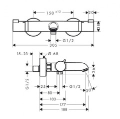 Hansgrohe 13114000 Термостат для ванны Ecostat Comfort