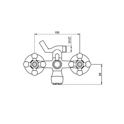 Смеситель для ванны с душем KAISER Carlson (11044)