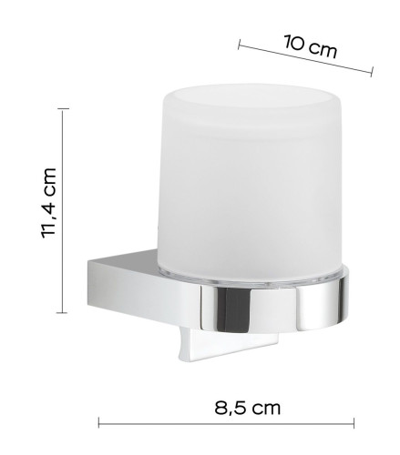 Gedy Giava, настенный стеклянный дозатор круглой формы, цвет хром