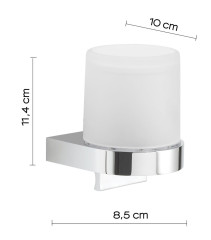 Gedy Giava, настенный стеклянный дозатор круглой формы, цвет хром