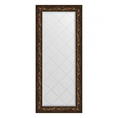 Зеркало настенное с гравировкой EVOFORM в багетной раме Византия бронза, 69х158 см, BY 4158