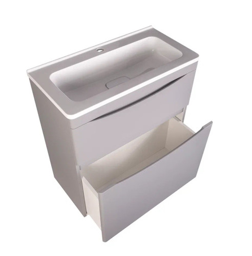 Тумба напольная Style Line Бергамо мини 70 (2 ящ.) Люкс антискрейтч серый, PLUS