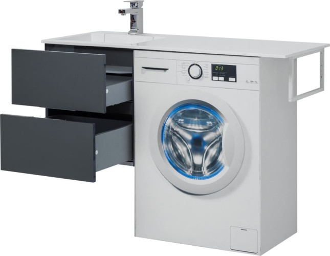 Тумба с раковиной Aquanet Алвита 120 L серый антрацит 00243662