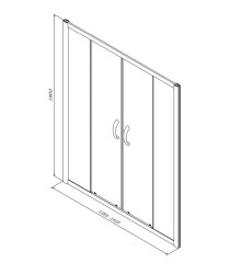 Душевая дверь в нишу AM PM Bliss L 140x190 двойная