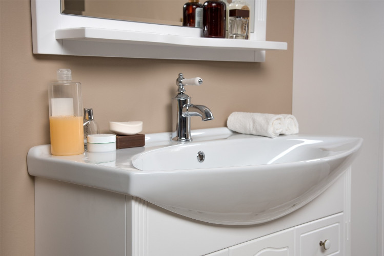 Тумба с раковиной Aquanet Лагуна Классик 80 белый