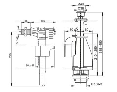 SA08S 1/2 Выпускной комплект с двойной кнопкой