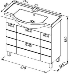 Тумба с раковиной Aquanet Сити 90 белый