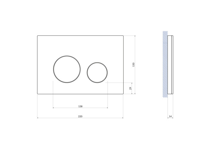 Кнопка Cersanit TWINS для LINK PRO/VECTOR/LINK/HI-TEC стекло белый