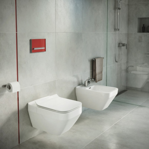 Кнопка смыва Cersanit PILOT 22х2.4х15 для инсталляции, стекло/пластик, цвет Красный (PBUPIL/Rdg/Gl)