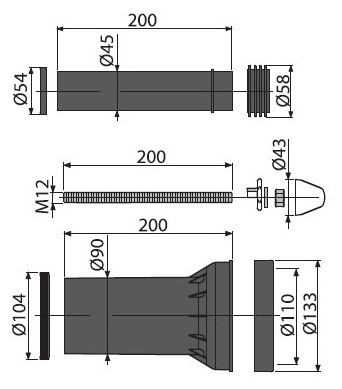 Комплект дополнительных принадлежностей Alcaplast M900