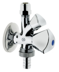 Schlosser, комбинированный угловой вентиль с 3-угольной рукояткой, подключение 1/2&quot;, цвет хром