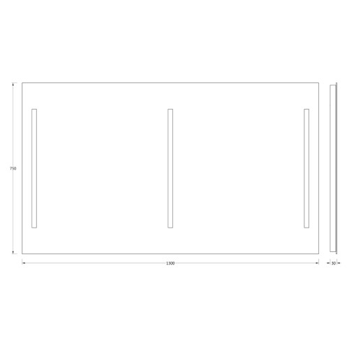 Зеркало настенное с 2-мя встроенными LED-светильниками Ledline EVOFORM 130х75 см, BY 2122