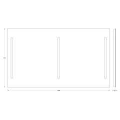 Зеркало настенное с 2-мя встроенными LED-светильниками Ledline EVOFORM 130х75 см, BY 2122
