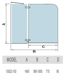 Шторка на ванну WeltWasser WW100 D2 100