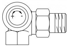 Термостатический вентиль Oventrop F угловой трехосевой