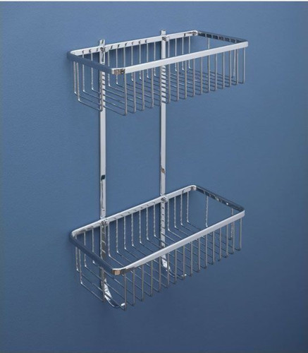 Полочка Aquanet 8148 (30 см, двойная, с крючками)