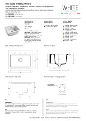 White Ceramic Rio, постирочная/хозяйственная раковина 60х51хh27 см, с отверстием под смеситель, цвет белый глянцевый