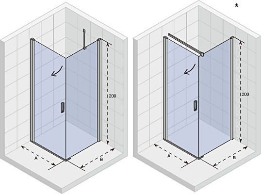 Дверь в нишу Riho SZ NOVIK Z201 862x762x2000