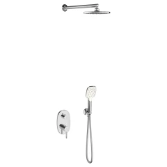 Втраиваемый смеситель Teska Sardes с душевой лейкой и головным душем, хром