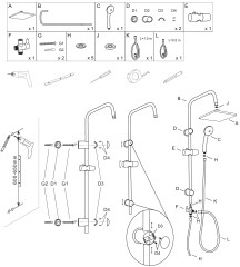 Душевая стойка Aquanet Passion S AF300-70-S-B