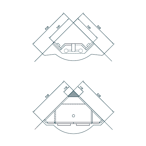 Тумба под раковину AQUATON Альтаир 62, угловая, белая (1A042601AR010)
