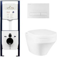 Комплект унитаза AM PM Inspire C501738WH с инсталляцией I012702 и клавишей I014101