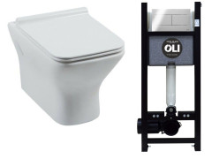 Унитаз с инсталляцией Aquanet Cube-W/886668SDOO