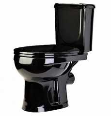 Унитаз-компакт Ирида Стандарт горизонтальный выпуск, с сиденьем, черный (40374110402)