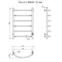 Полотенцесушитель Пэк сп 5 80х60 32 мм