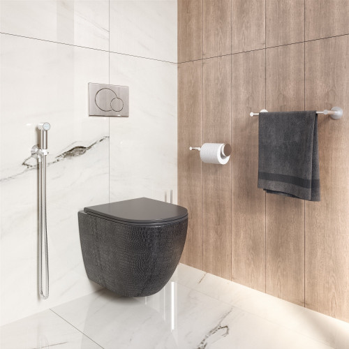 Унитаз Grossman GR-4455BBLS (480*365*370) ЧЕРНЫЙ подвесной БЕЗОБОДКОВЫЙ с тонкой крышкой