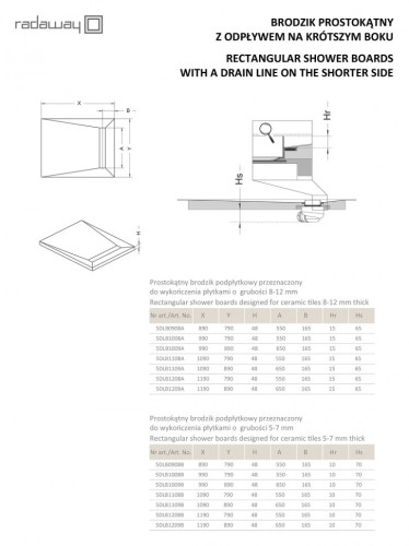 Душевая плита Radaway RadаDrain 99x89 для плитки 8-12 мм
