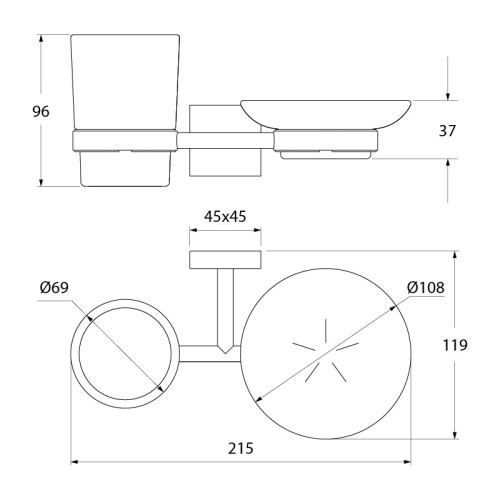 Стакан для зубных щеток с мыльницей Iddis Edifice EDIMBG0i57