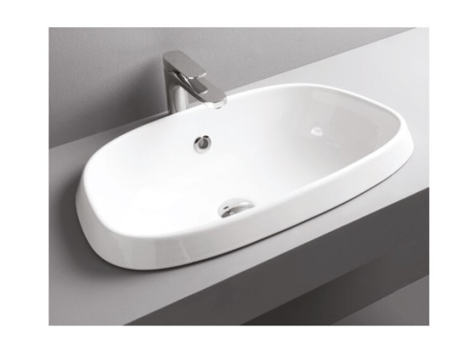 Раковина Artceram Plettro 635*400*190 отверстия для смесителя-отсутствуют Glossy White