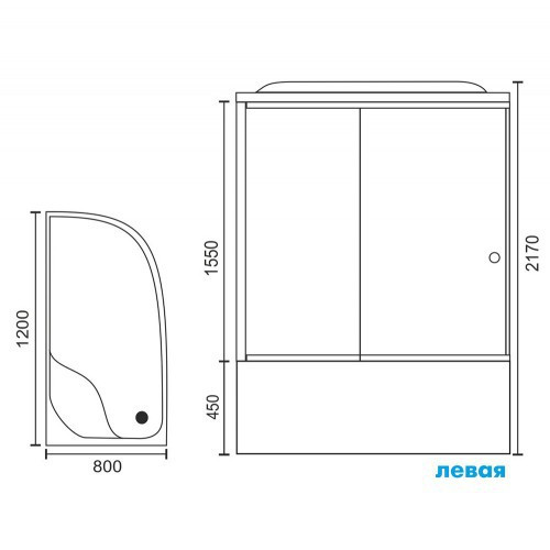 Душевая кабина Royal Bath ВК RB8120BK3-BT-CH 120x80 с гидромассажем