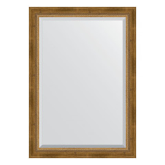 Зеркало настенное с фацетом EVOFORM в багетной раме состаренная бронза, с плетением, 73х103 см, BY 3458
