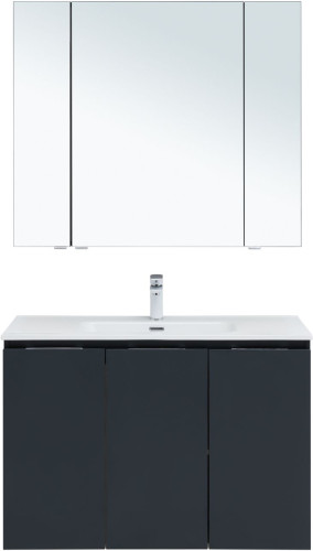 Мебель для ванной Aquanet Алвита New 100 3 дверцы, антрацит