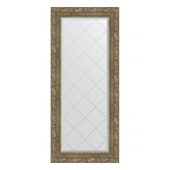 Зеркало настенное с гравировкой EVOFORM в багетной раме виньетка античная латунь, 55х125 см, BY 4059