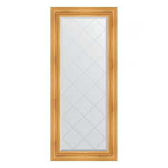 Зеркало настенное с гравировкой EVOFORM в багетной раме травленое золото, 69х158 см, BY 4159