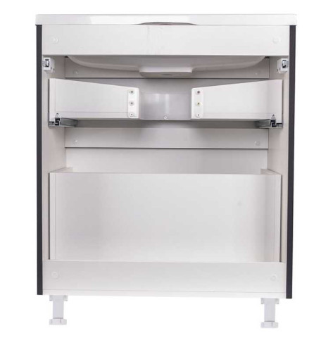 Тумба напольная Style Line Бергамо мини 70 (2 ящ.) Люкс антискрейтч черный, PLUS