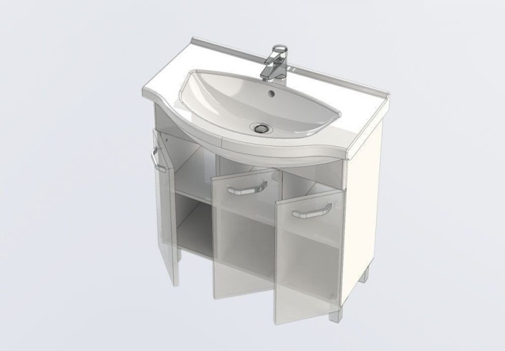 Тумба с раковиной Aquanet Глория 80 белый