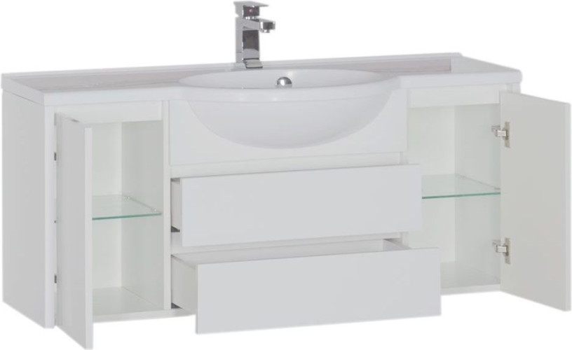 Тумба с раковиной Aquanet Лайн 120 белый