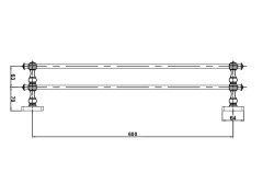 Держатель для полотенца двойной Antik 081401 Br