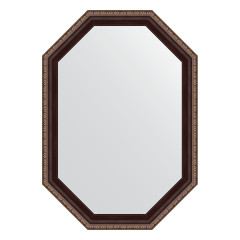 Зеркало настенное Polygon EVOFORM в багетной раме махагон с орнаментом, 49х69 см, BY 7273